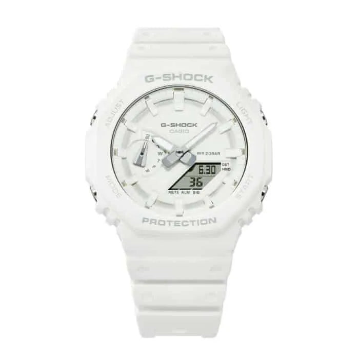 Casio G-Shock Analog Digital GA-2100-7A7DR White Dial Carbon Men's Watch