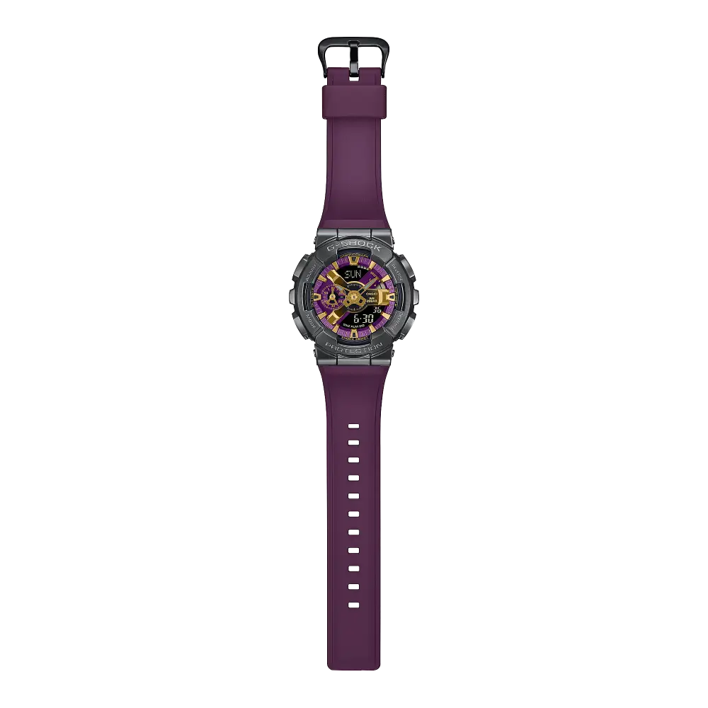Casio G-Shock Analog Digital GM-110CL-6ADR Purple Dial Stainless Steel Men's Watch