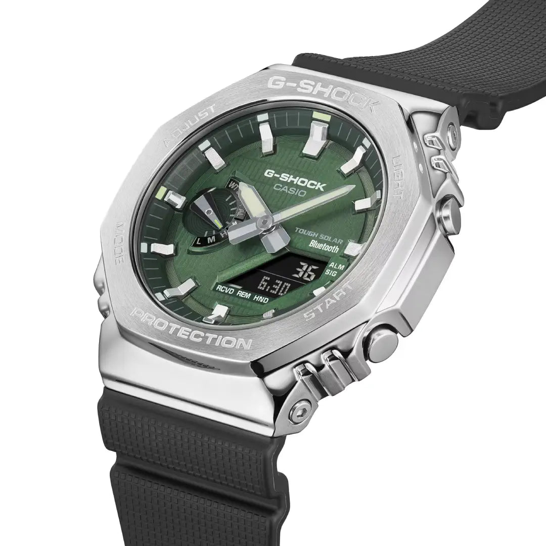 Casio G-Shock G-Steel GBM-2100A-1A3DR Green Dial Stainless Steel Men's Watch