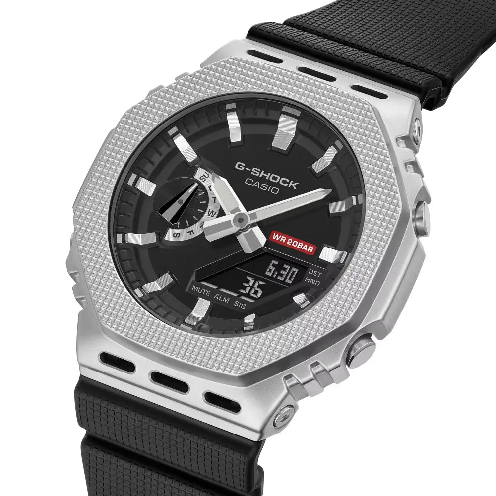Casio G-Shock "Industrial Metal CasiOak" GM-2100M-1A Silver Dial 44.4mm Bio-Based Resin Strap Unisex Watch