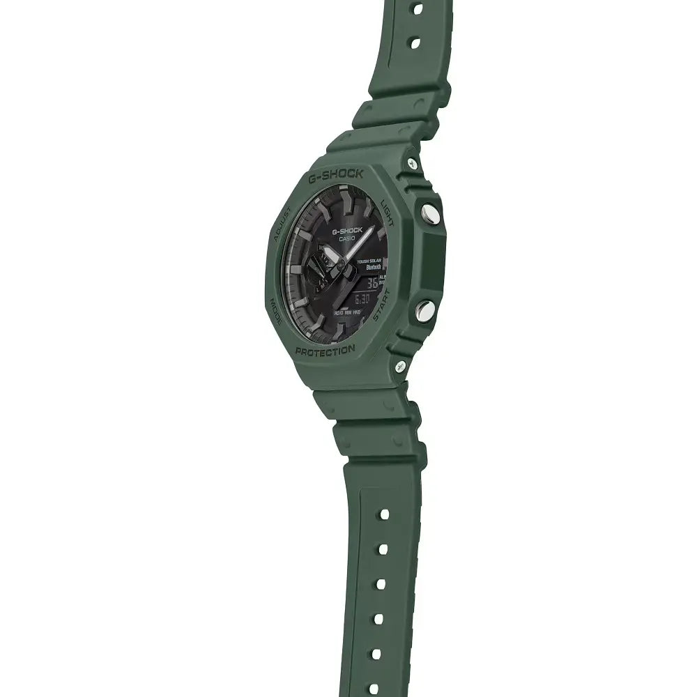 Casio G-Shock CasiOak Bluetooth Solar Analog Digital GA-B2100-3A Green Dial 45.4mm Resin Strap Men's Watch