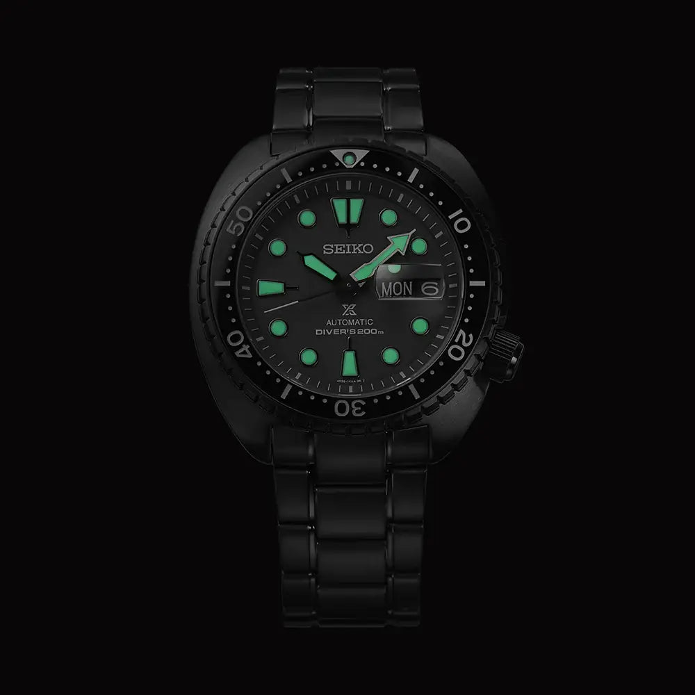 Seiko Prospex SRPK43K1 Night Vision Turtle Automatic Black Dial 45mm Stainless Steel Men's Watch