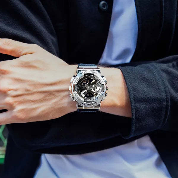 Casio G-Shock Metal Collection GM-110-1ADR Black Dial Stainless Steel Men's Watch