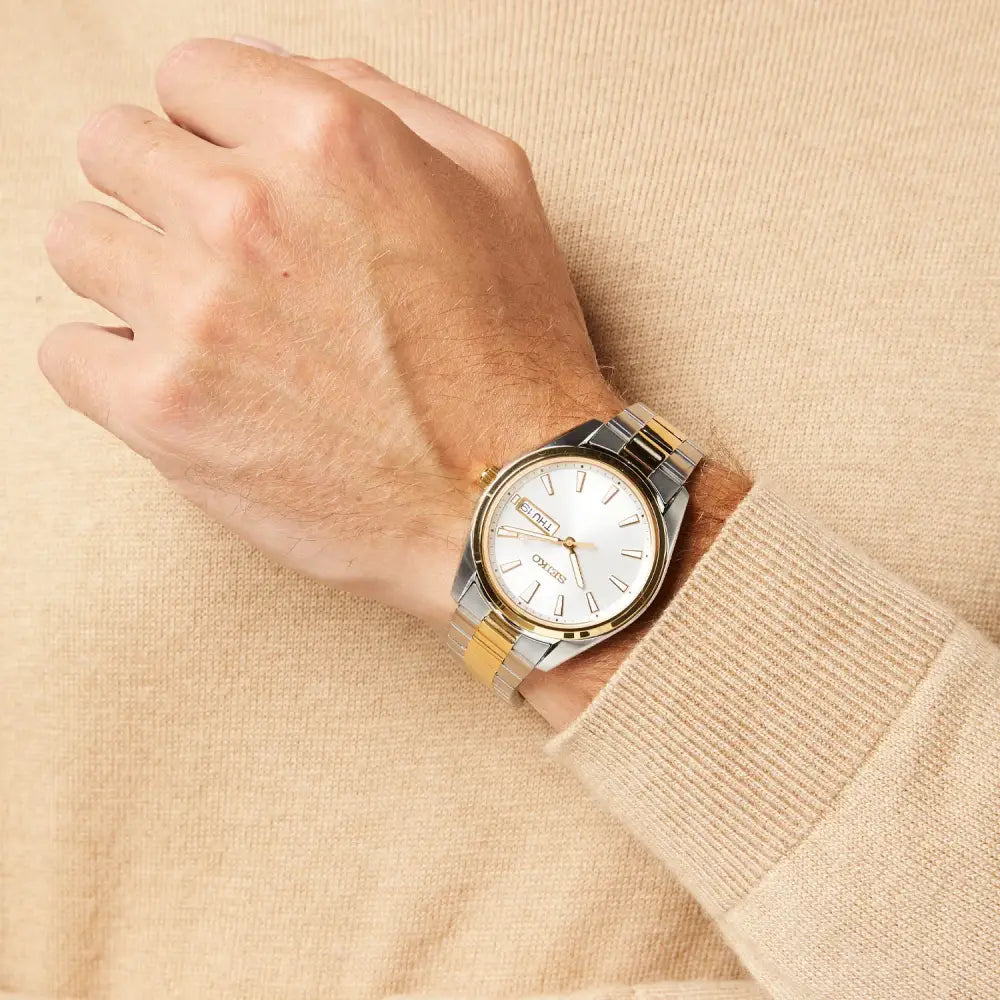 Seiko Neo Classic Quartz SUR446P1 Silver Dial Two-Tone 40.2mm Stainless Steel Men's Watch