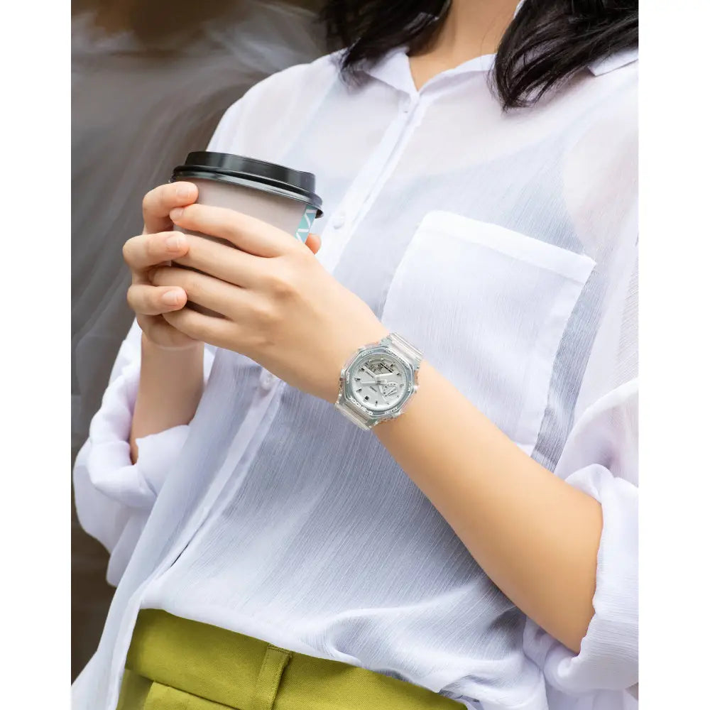 Casio G-Shock Mini CasiOak GMA-S2100SK-7A Skeleton White Dial 42.9mm Resin Strap Women's Watch