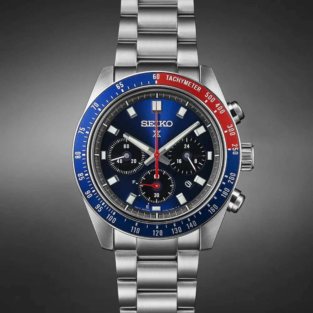 Seiko Prospex SSC913P1 Solar Chronograph "Speedtimer Pepsi" Blue Dial 41.4mm Stainless Steel Men's Watch