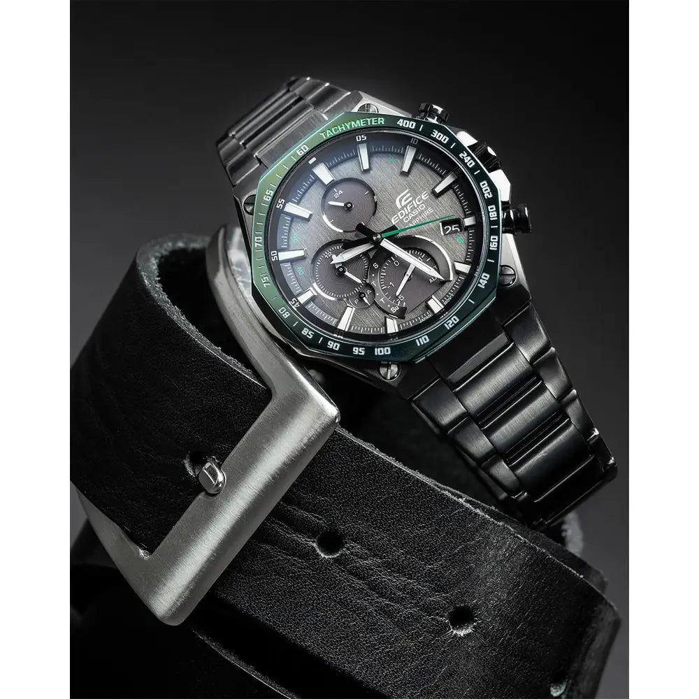 Casio Edifice EQB-1100XDC-1A Slim High-Spec Chronograph "Green Octagon" Stainless Steel Men's Watch