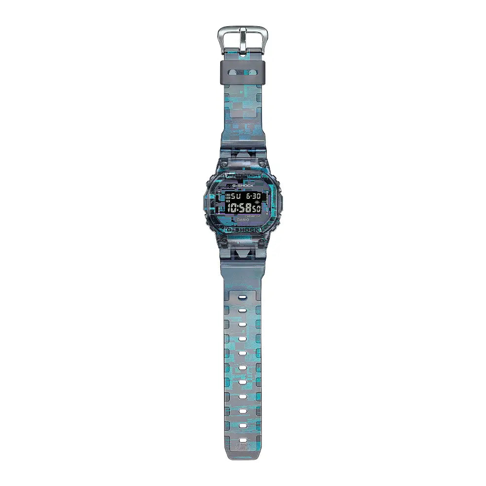 Casio G-Shock DW-5600NN-1DR "Digital Glitch" 43mm Translucent Resin Strap Men's Watch