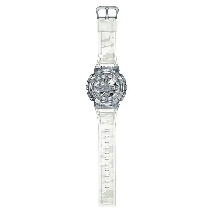 Casio G-Shock GM-110SCM-1ADR "Skeleton Camouflage" Metal Covered Silver Dial 48.8mm Resin Strap Men's Watch
