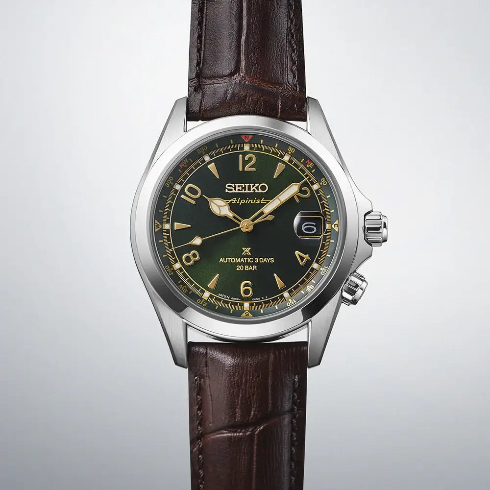 Seiko Prospex SBDC211 (SPB507J1) Automatic Alpinist "Classic Pine" Green Dial 39.5mm Leather Strap Men's Watch