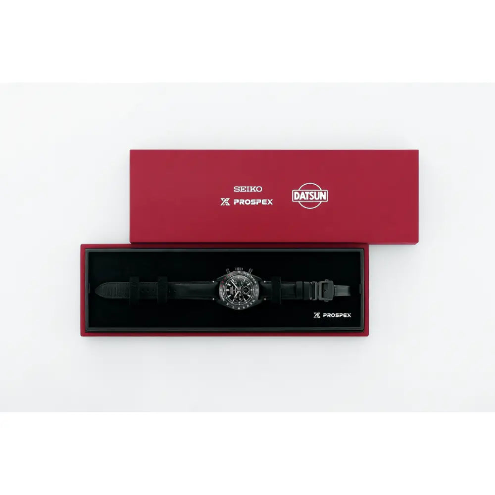 Seiko Prospex Speedtimer "Datsun 240Z" SRQ057J1 (SBEC029) Limited Edition (500 PCS) Black Dial 42mm Leather Strap Men's Watch