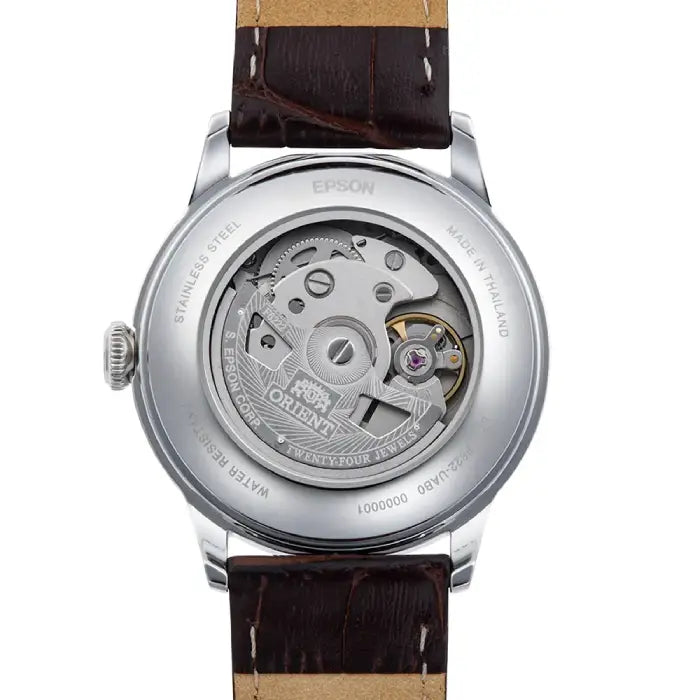 Orient Bambino Small Seconds RA-AP0102E30B 38.4mm Green Dial Leather Strap Men's Watch