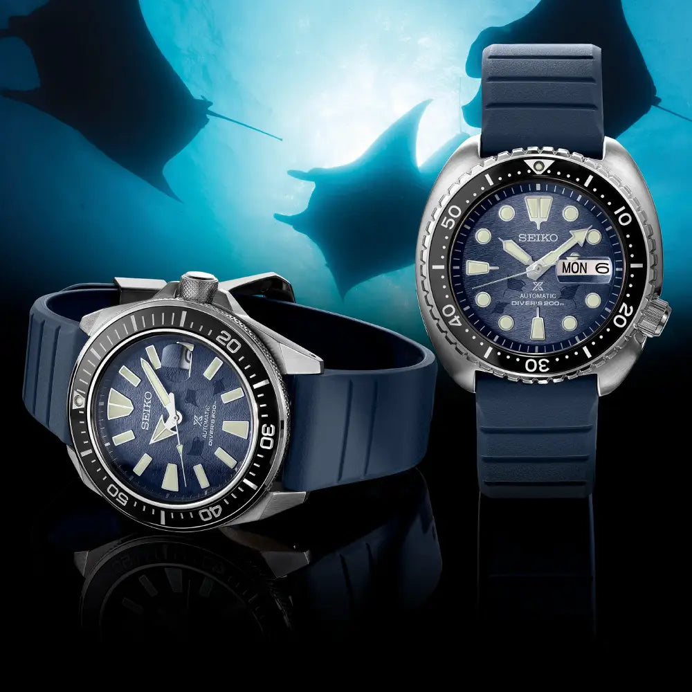 Seiko Prospex SRPF77K1 Automatic Diver "Save the Ocean" Special Edition Blue Dial 45.0mm Silicone Strap Men's Watch