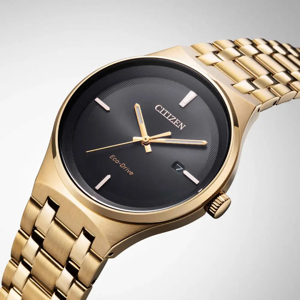 Citizen Eco-Drive Axiom BM7653-50E Black Dial 40mm Gold-Tone Stainless Steel Men's Watch