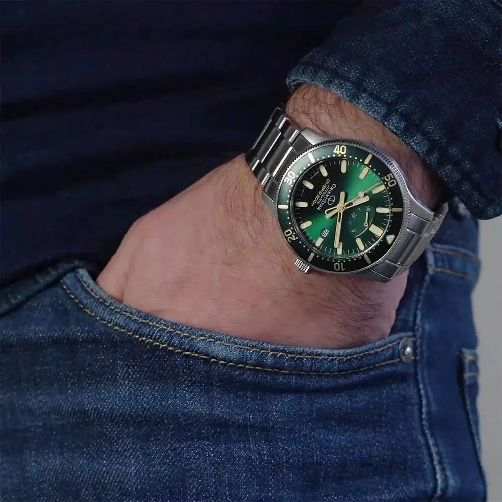 Orient Star Automatic Diver RE-AU0307E Green Dial 43.6mm Stainless Steel Men's Watch