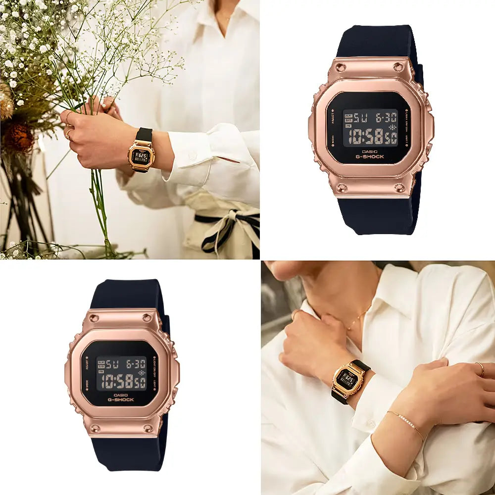 Casio G Shock GM-S5600PG-1D S-Series Metal-Covered Digital Black Dial Resin Strap Women's Watch