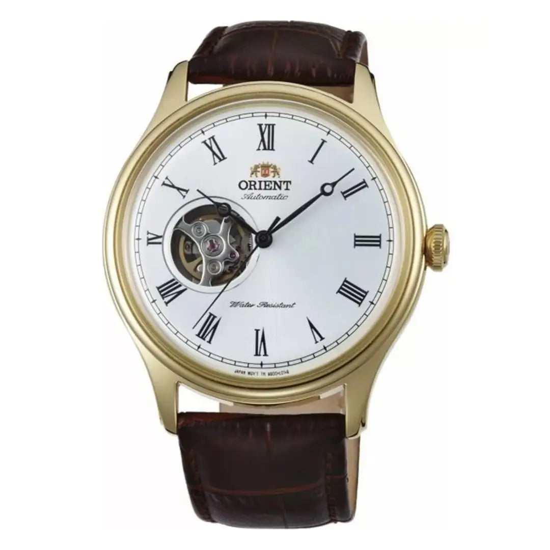 Orient Open Heart TAG00002W0 White Dial Leather Strap Men's Watch