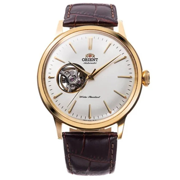 Orient RA-AG0003S Bambino Semi-Skeleton 40.5mm Leather Strap Men's Watch