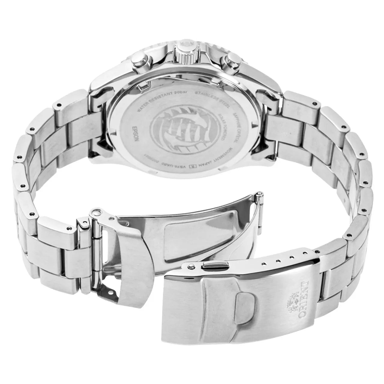 Orient Mako Solar Chronograph RA-TX0201L10B Blue Dial 42.8mm Stainless Steel Men's Watch