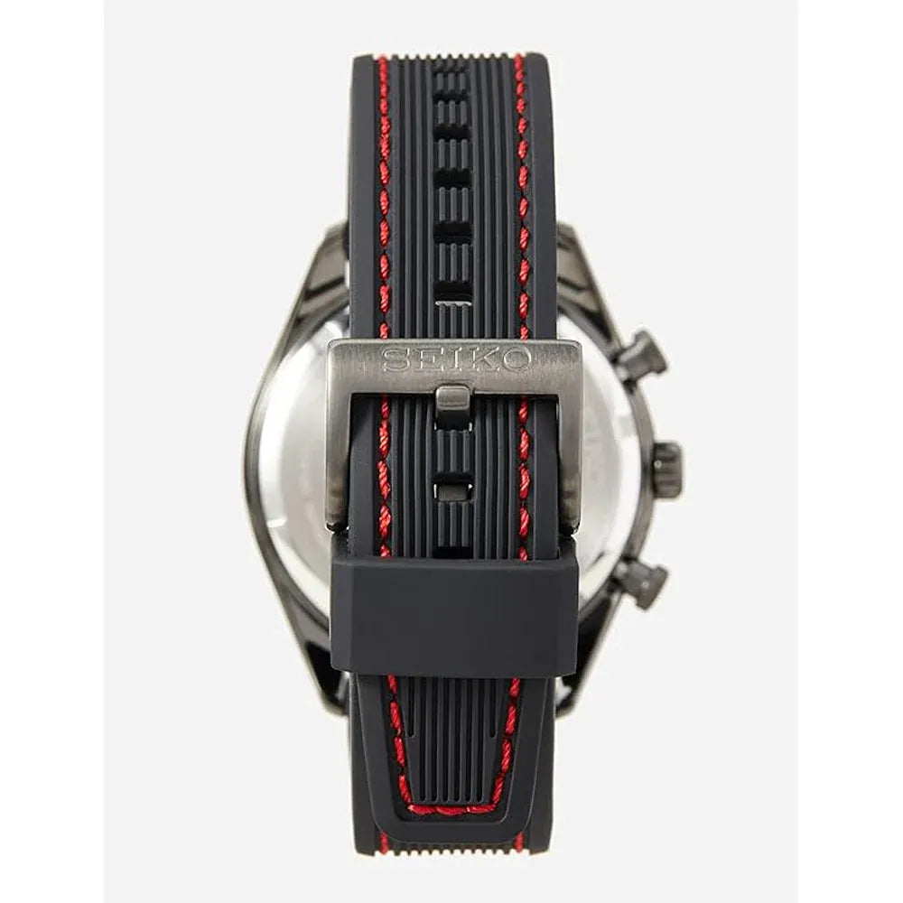 Seiko SSC777P1 Macchina Sportiva Solar Chronograph Black Dial Silicone Strap Men's Watch