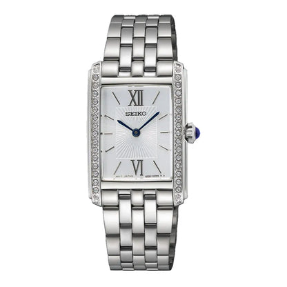 Seiko Conceptual SWR091P1 (Seiko Tank) Rectangular Case White Dial 22.7mm Stainless Steel Women's Watch