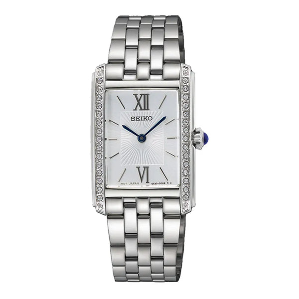 Seiko Conceptual SWR091P1 (Seiko Tank) Rectangular Case White Dial 22.7mm Stainless Steel Women's Watch