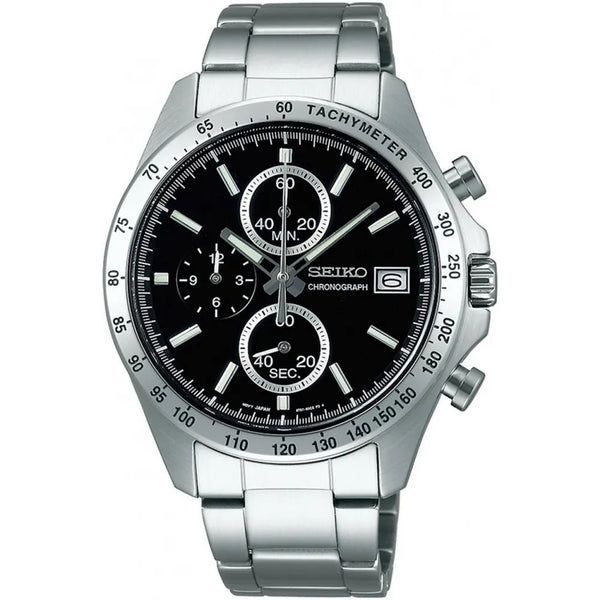 Seiko Spirit SBTR005 Chronograph Black Dial Stainless Steel Men's Watch