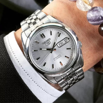 Seiko 5 Series  SNK355K1 Silver Dial 37mm Stainless Steel Men's Watch