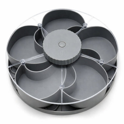 🎁🍽️ Rotating 5-Compartment Snack Tray