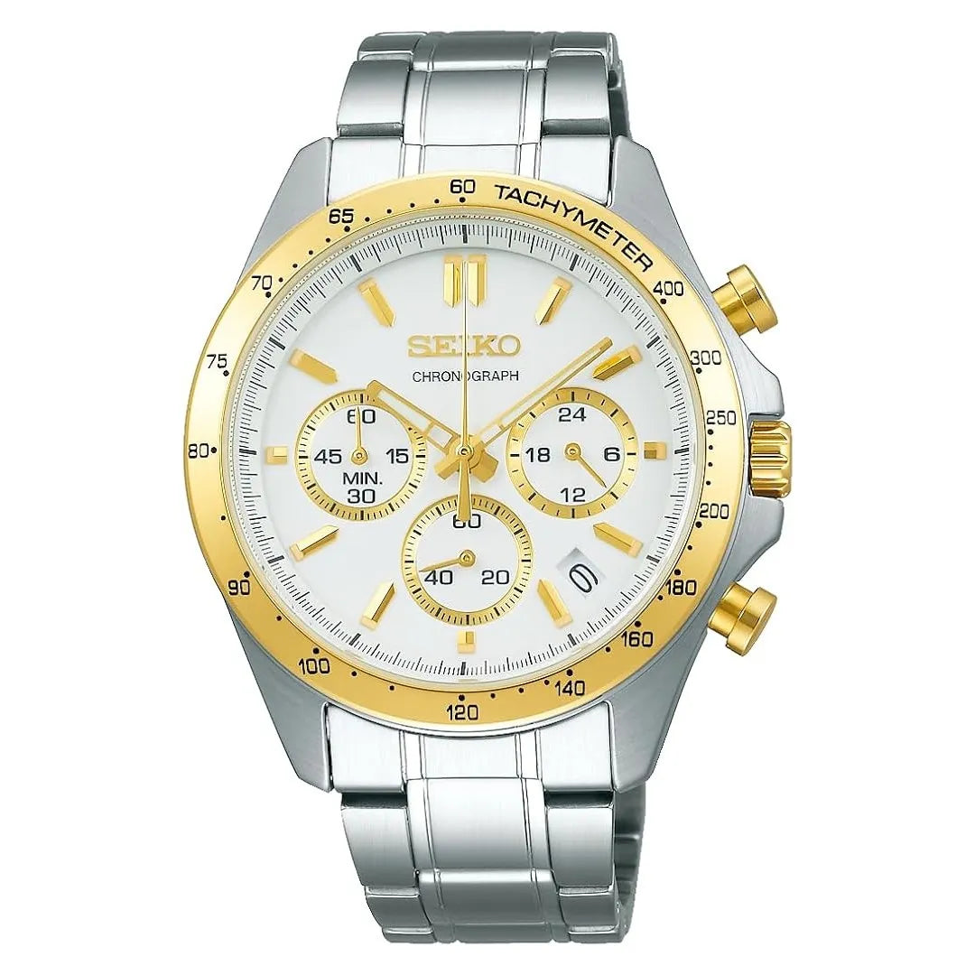 Seiko Spirit SBTR024 Chronograph White Dial 39.8mm Stainless Steel Men's Watch