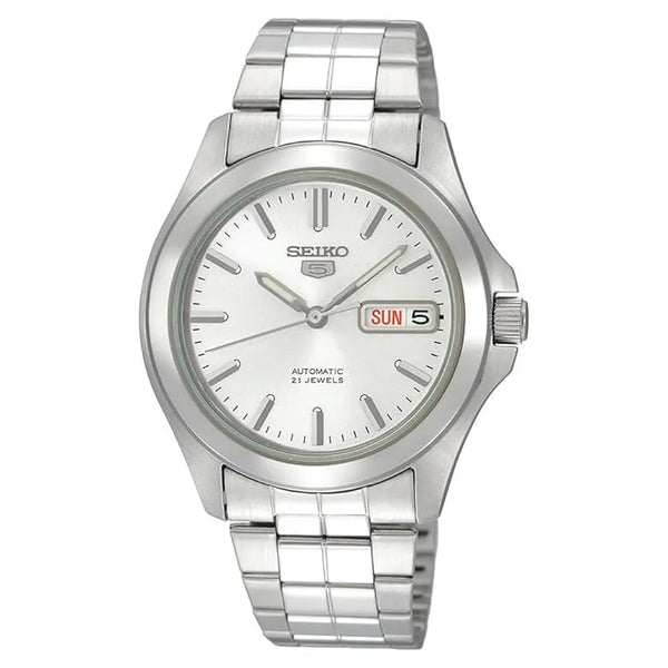 Seiko 5 SNKK87K1 Rare 21 Jewels Automatic Silver Dial Stainless Steel Men's Watch