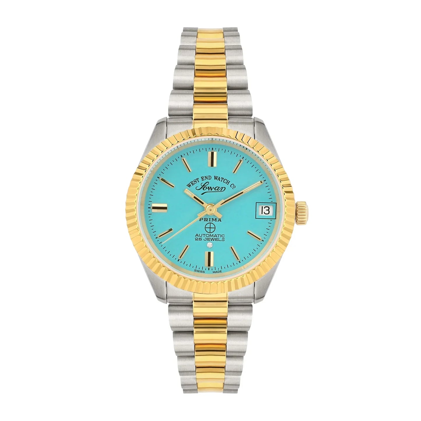 West End The Classics Automatic 6858.20.3337Y Turquoise Dial & Two-Tone Stainless Steel Women's Watch