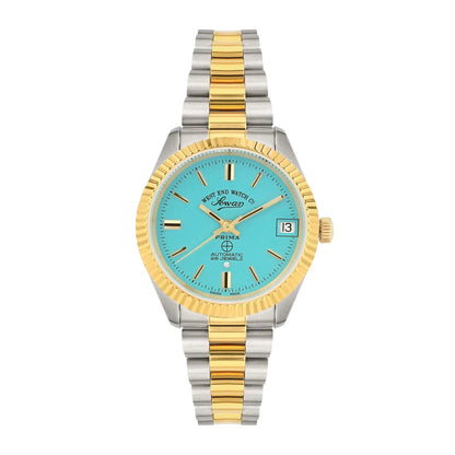 West End The Classics Automatic 6858.20.3337Y Turquoise Dial & Two-Tone Stainless Steel Women's Watch