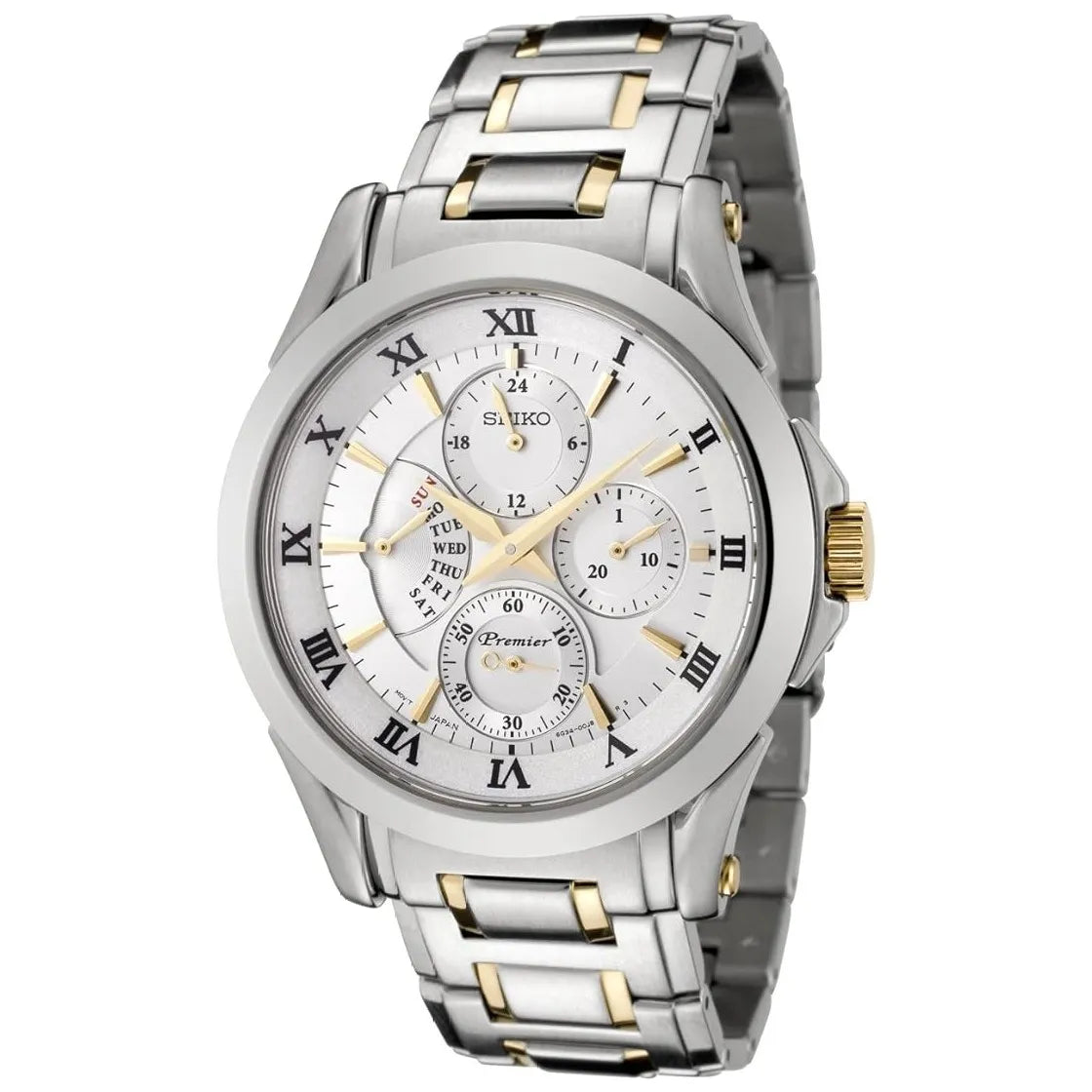 Seiko SRL032 Premier Rare Quartz White Dial Stainless Steel Men's Watch
