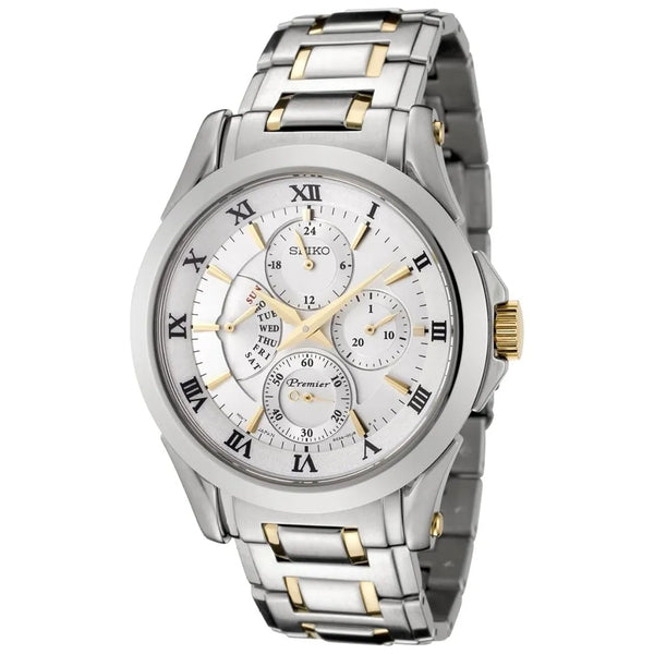Seiko SRL032 Premier Rare Quartz White Dial Stainless Steel Men's Watch