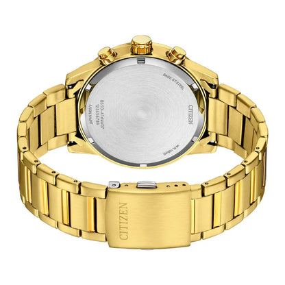 Citizen Quartz Chronograph AN3682-54E Black Dial Gold-Tone 44mm Stainless Steel Men's Watch