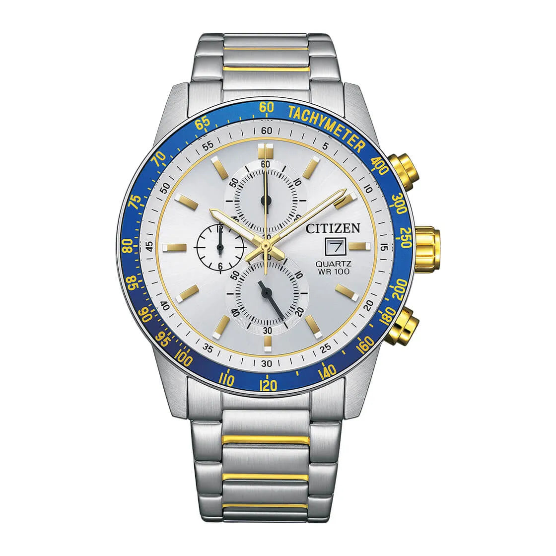 Citizen Quartz Chronograph AN3686-53A Two-Tone with Silver Dial 44mm Stainless Steel Men's Watch