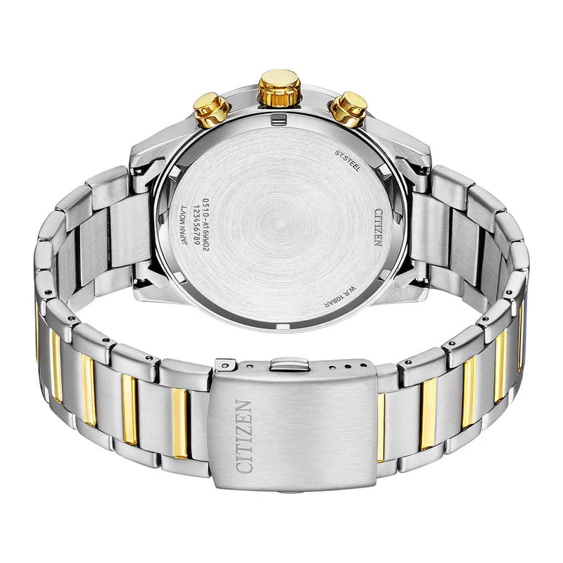 Citizen Quartz Chronograph AN3686-53A Two-Tone with Silver Dial 44mm Stainless Steel Men's Watch detail view