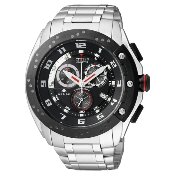 Citizen Eco-Drive Chronograph AT0720-56E Black Dial Stainless Steel Men's Watch