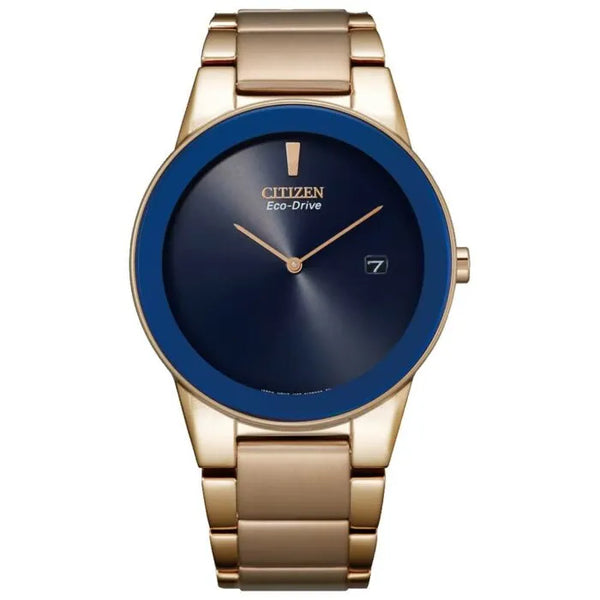 Citizen Eco Drive AU1066-80L Blue Dial Rose Gold Tone Stainless Steel Men's Watch