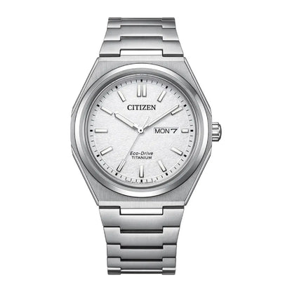 Citizen Eco-Drive AW0130-85A White Dial Titanium  Men'sWatch