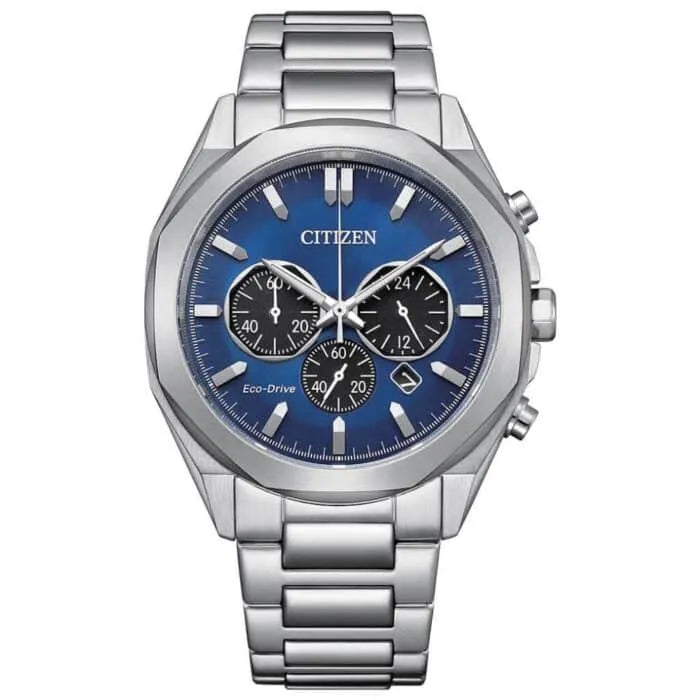 Citizen Eco Drive Chronograph CA4590-81L Blue Dial Stainless Steel Men's Watch