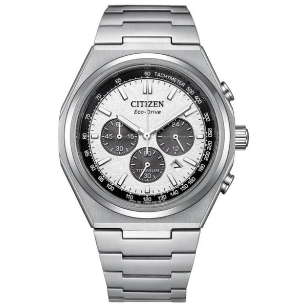 Citizen Zenshin Chronograph Eco-Drive CA4610-85A White Dial 42.5mm Titanium Men's Watch