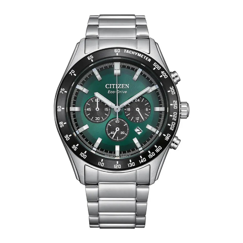 Citizen Eco-Drive Chronograph CA4674-58X Green Dial Stainless Steel Men's Watch