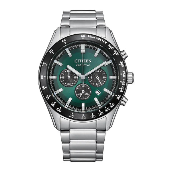 Citizen Eco-Drive Chronograph CA4674-58X Green Dial Stainless Steel Men's Watch