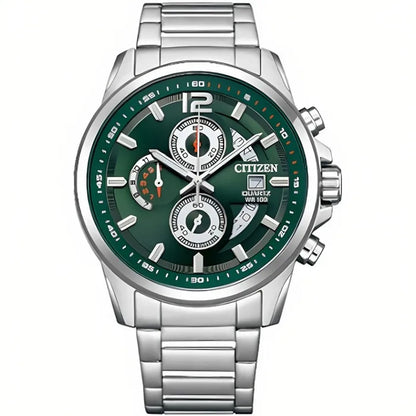 Citizen Quartz Chronograph AN3690-56X Green Dial Stainless Steel Men's Watch