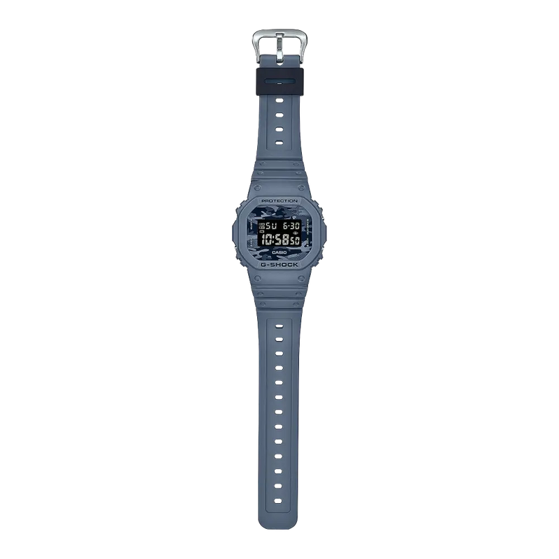 Casio G-Shock Camouflage DW-5600CA-2DR Blue Dial Resin Men's Watch detail view