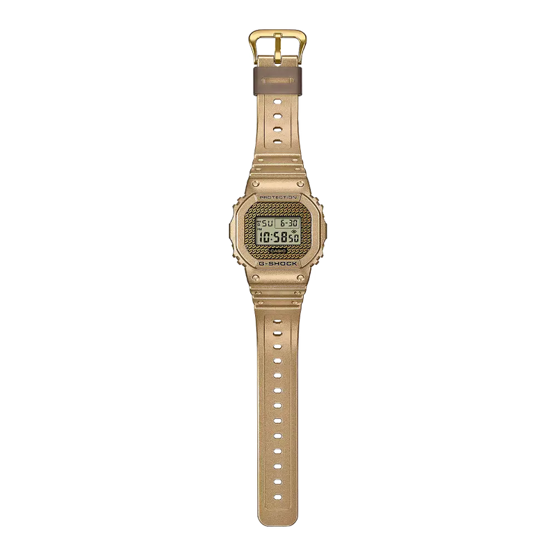Casio G-Shock Digital DWE-5600HG-1DR Gold Dial Resin Men's Watch detail view