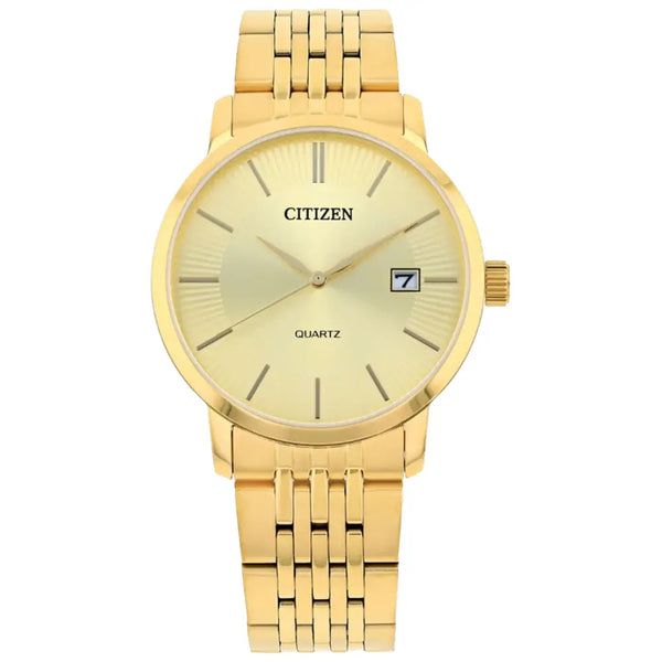Citizen Quartz DZ0042-55P Quartz Gold Dial Gold-Tone Stainless Steel Bracelet Men's Watch
