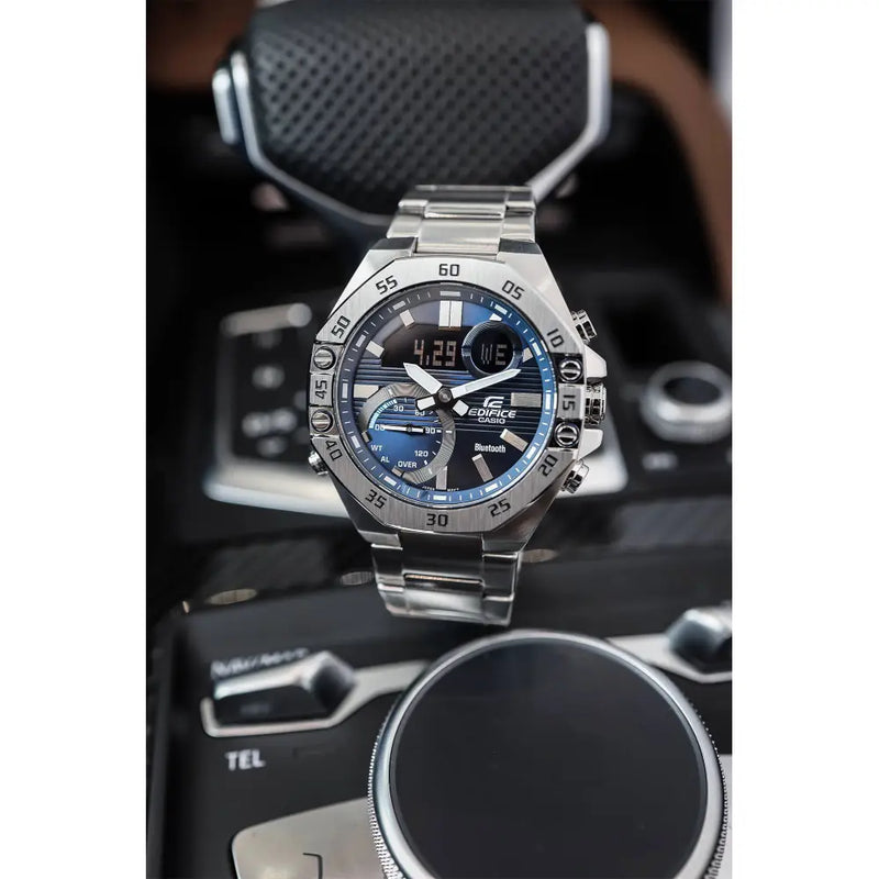 Casio Edifice Smartphone Link ECB-10D-2ADF Blue Dial Stainless Steel Men's Watch detail view